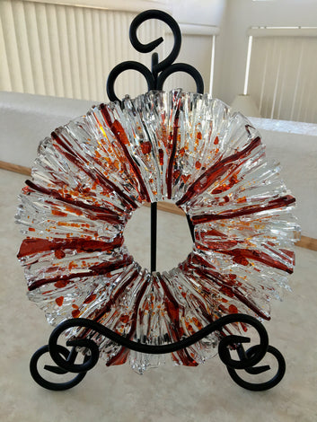 Fused Glass Wreath, beautiful anytime of year